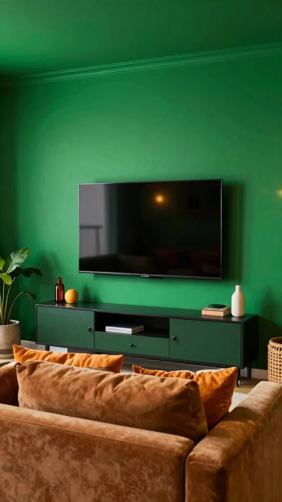12 Basement TV Wall Ideas for a Sleek Styled Entertainment Focal Point - 10. Creative Use of Color 1