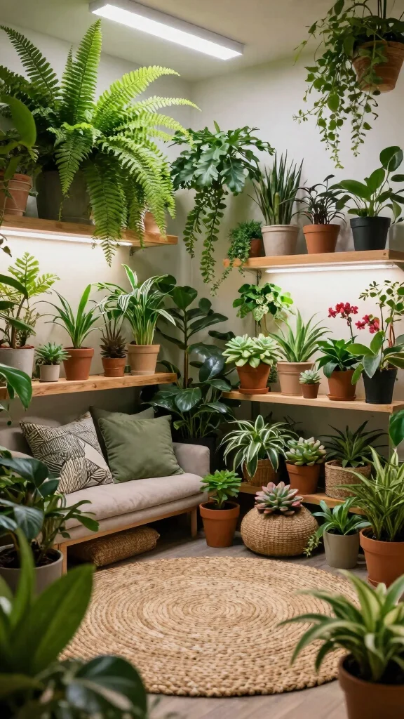 12 Basement Teen Hangout Ideas for a Cool Relaxed Retreat - 10. Indoor Garden: A Breath of Fresh Air 1