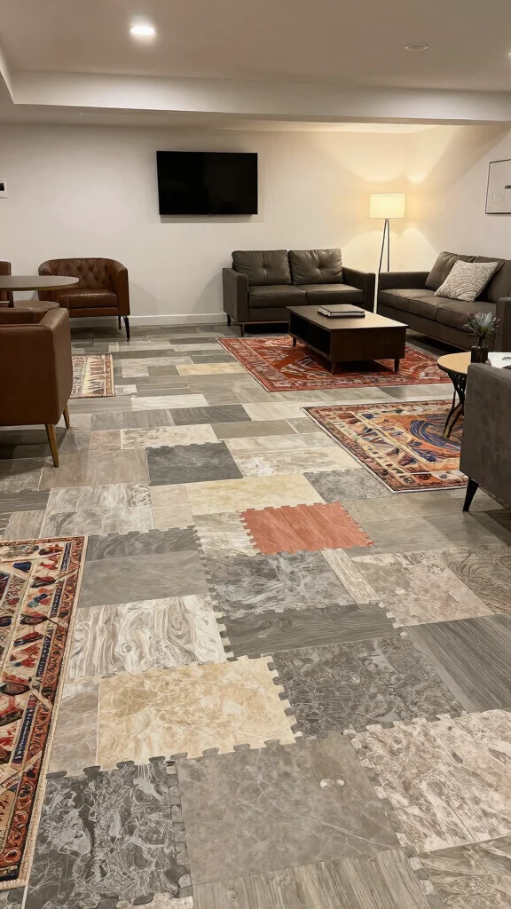 12 Basement Tile Floor Ideas for a Durable Beautiful Lower Level - 11. Adaptive Floor Tiles for Changing Needs 1