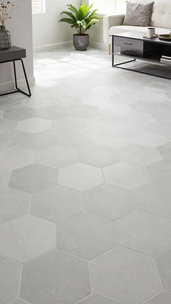 12 Basement Tile Floor Ideas for a Durable Beautiful Lower Level - 9. Hexagon Tiles for a Modern Edge 1