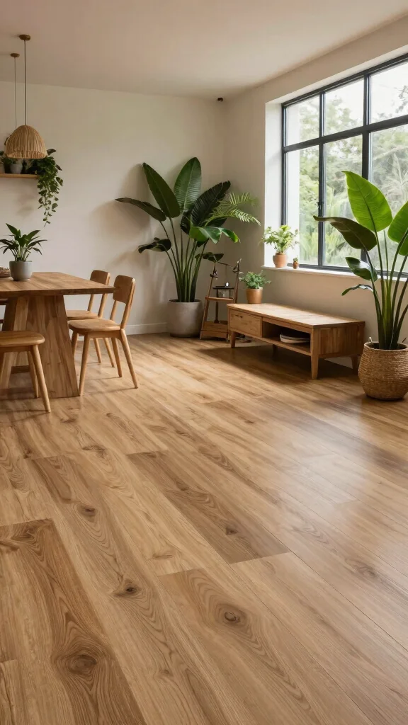 12 Basement Vinyl Flooring Ideas for a Waterproof Stylish Floor - 12. Eco-Conscious Biophilic Design Vinyl Flooring 1