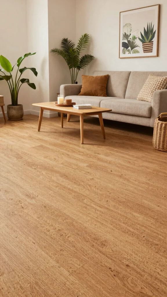 12 Basement Vinyl Flooring Ideas for a Waterproof Stylish Floor - 5. Eco-Friendly Cork Vinyl Flooring 1