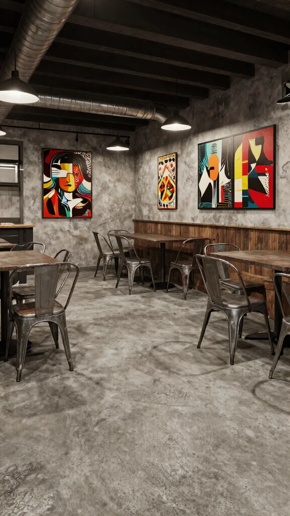 12 Basement Vinyl Flooring Ideas for a Waterproof Stylish Floor - 7. Industrial-Style Vinyl Flooring 1