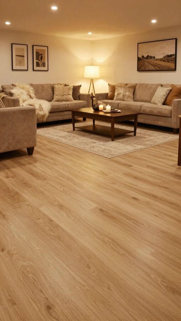 12 Basement Vinyl Flooring Ideas for a Waterproof Stylish Floor - 8. Soft Textured Vinyl Flooring 1