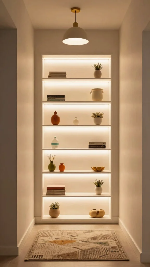 12 Entryway Storage Room Ideas for a Clutter-Free Welcoming Home - 12. Integrated Lighting Solutions 1