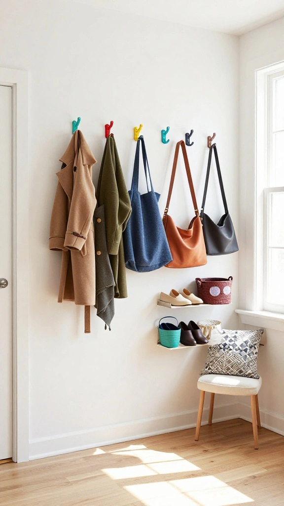 12 Entryway Storage Room Ideas for a Clutter-Free Welcoming Home - 3. Stylish Hooks and Racks 1
