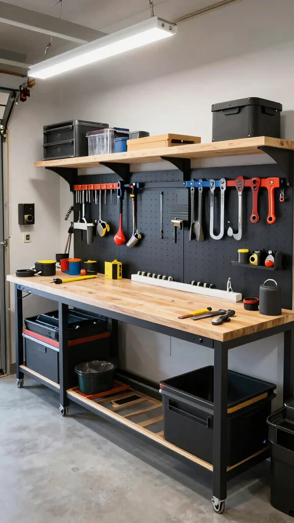 12 Garage Storage Room Ideas for a Tidy Heavy-Duty Organized Space - 7. Multi-Purpose Workbenches 1