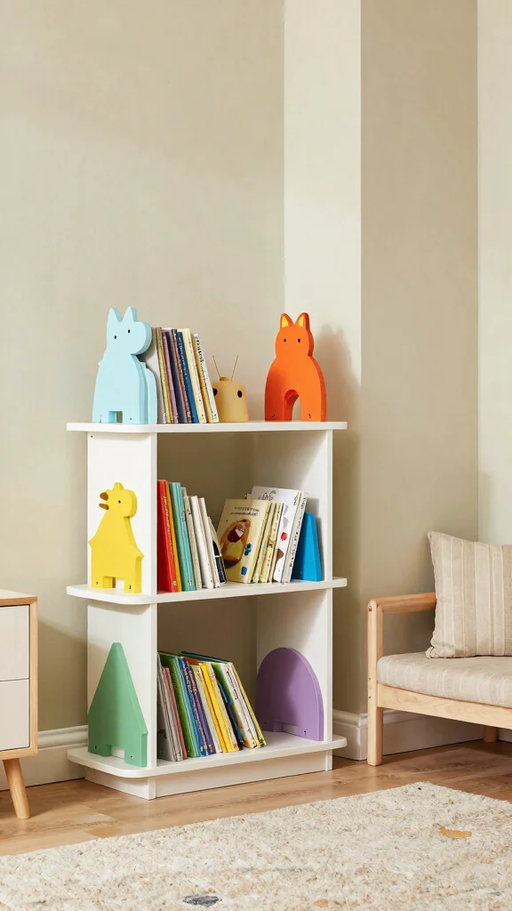 12 Nursery Bookshelf Ideas for a Stylish Organized Baby Book Display - 10. Creative Bookends for Unique Displays 1