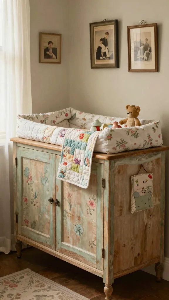 12 Nursery Changing Table Inspirations for a Safe Organized Stylish Space - 2. Vintage Charm 1