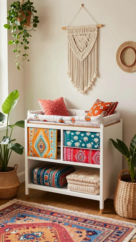12 Nursery Changing Table Inspirations for a Safe Organized Stylish Space - 9. Bohemian Touch 1