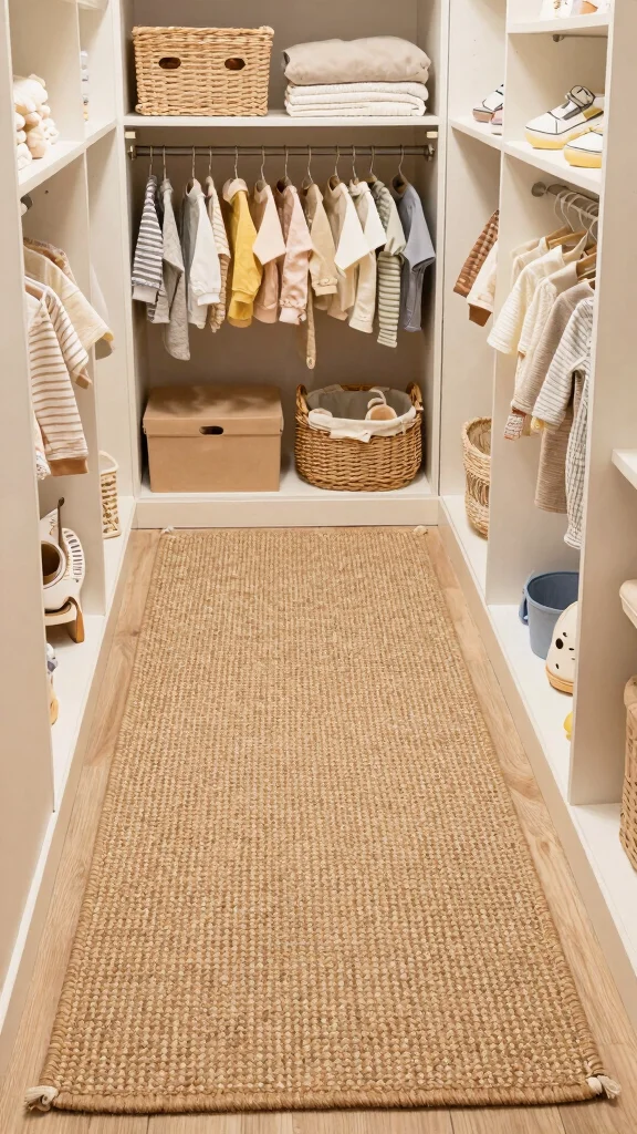 12 Nursery Closet Organization Ideas for a Tidy Functional Baby Wardrobe - 10. Natural Fiber Rugs 1