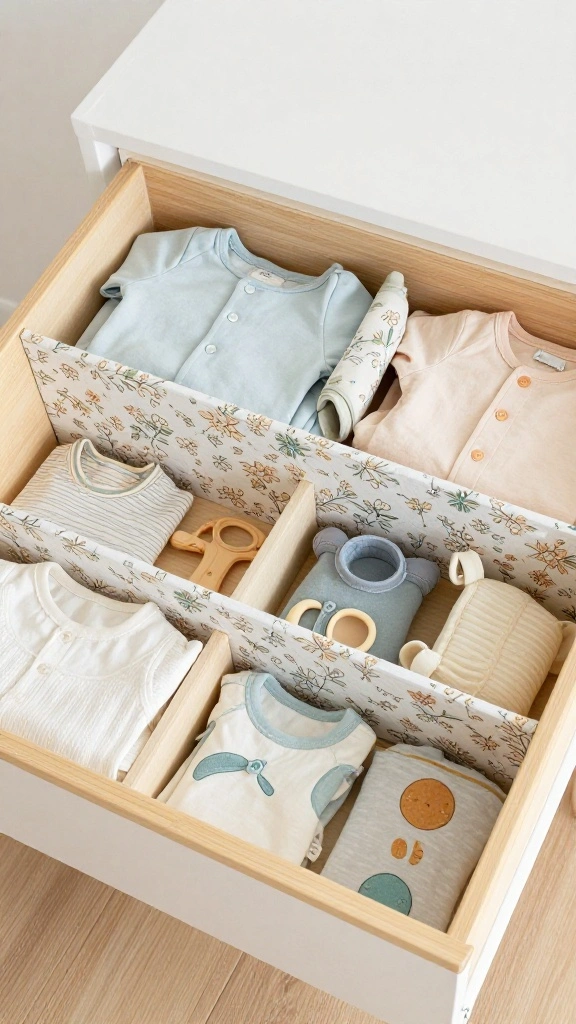 12 Nursery Closet Organization Ideas for a Tidy Functional Baby Wardrobe - 5. Eco-Friendly Drawer Dividers 1