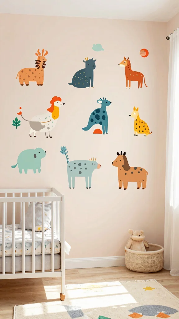12 Nursery Feature Wall Ideas for a Focal Point That Defines the Room - 9. DIY Wall Decals 1