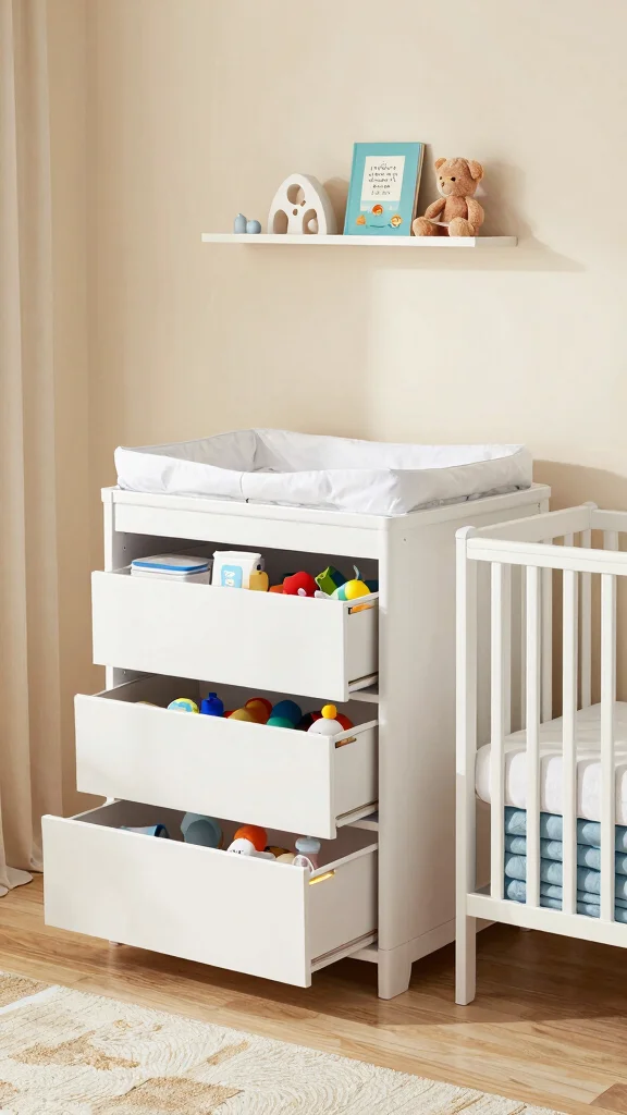 12 Nursery Furniture Layout Ideas for a Functional Beautiful Room - 7. Smart Storage Solutions 1