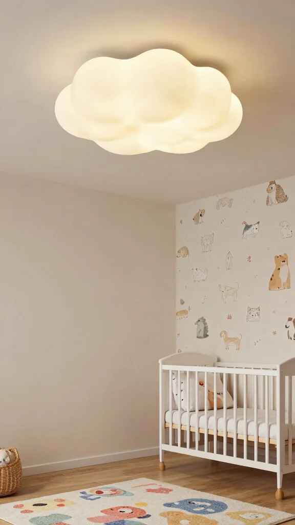 12 Nursery Light Fixture Ideas for a Beautiful Safe Baby Room Ceiling - 2. Charming Flush Mount Ceiling Lights 1