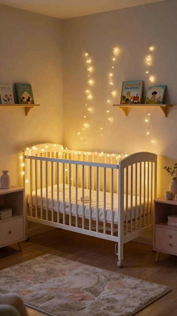 12 Nursery Light Fixture Ideas for a Beautiful Safe Baby Room Ceiling - 3. Magical Fairy Lights 1