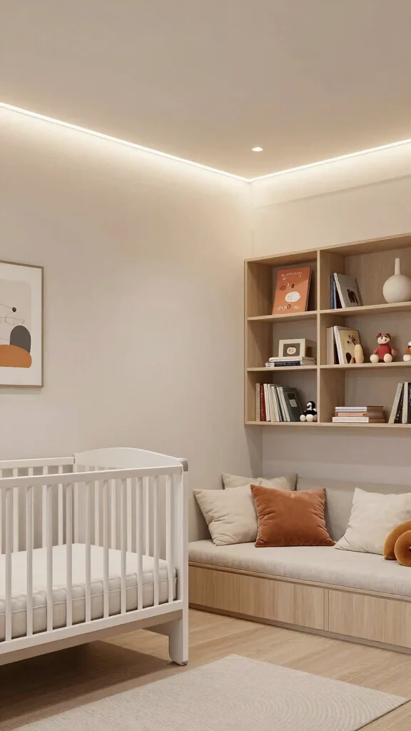 12 Nursery Light Fixture Ideas for a Beautiful Safe Baby Room Ceiling - 8. LED Strip Lights for a Modern Touch 1