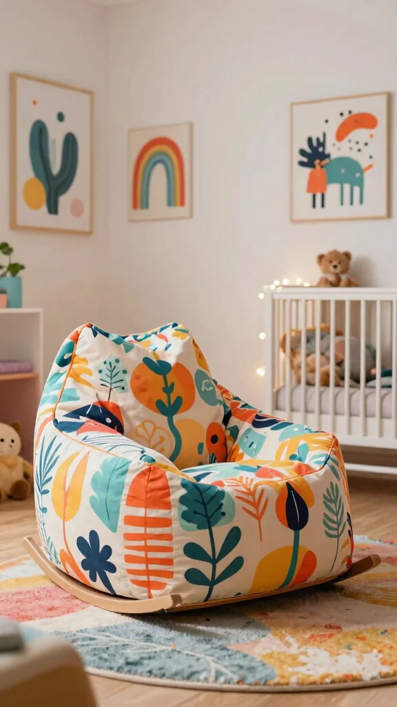 12 Nursery Rocking Chair Ideas for a Cozy Classic Feeding Corner - 10. Cozy Bean Bag Rocker 1