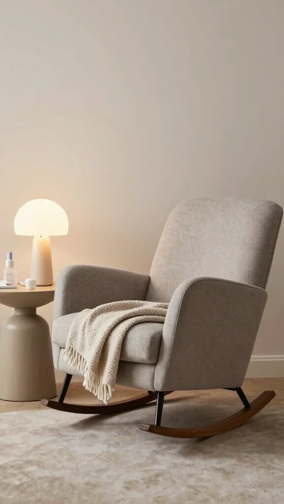 12 Nursery Rocking Chair Ideas for a Cozy Classic Feeding Corner - 11. Modern Rocking Armchair 1