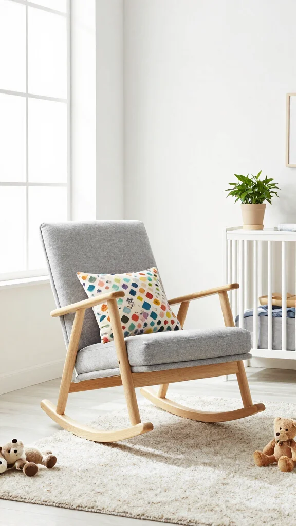 12 Nursery Rocking Chair Ideas for a Cozy Classic Feeding Corner - 2. Scandinavian-Inspired Rocking Chair 1