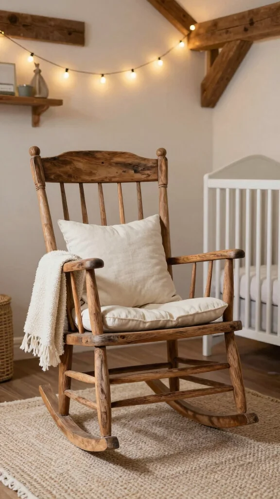 12 Nursery Rocking Chair Ideas for a Cozy Classic Feeding Corner - 5. Rustic Farmhouse Rocking Chair 1