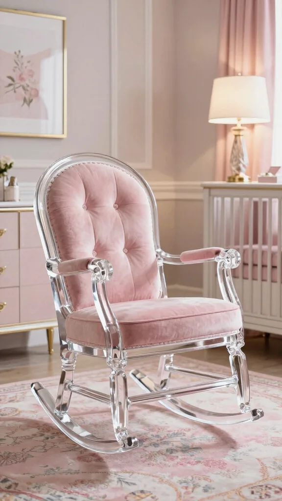 12 Nursery Rocking Chair Ideas for a Cozy Classic Feeding Corner - 9. Elegant Crystal Rocking Chair 1