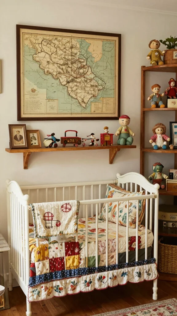 12 Nursery Wall Ideas for Paint Wallpaper and Decor - 10. Vintage Finds 1