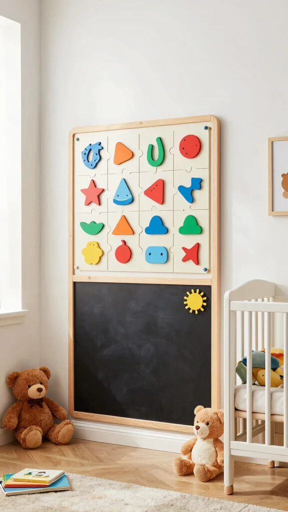 12 Nursery Wall Ideas for Paint Wallpaper and Decor - 12. Interactive Wall Games 1