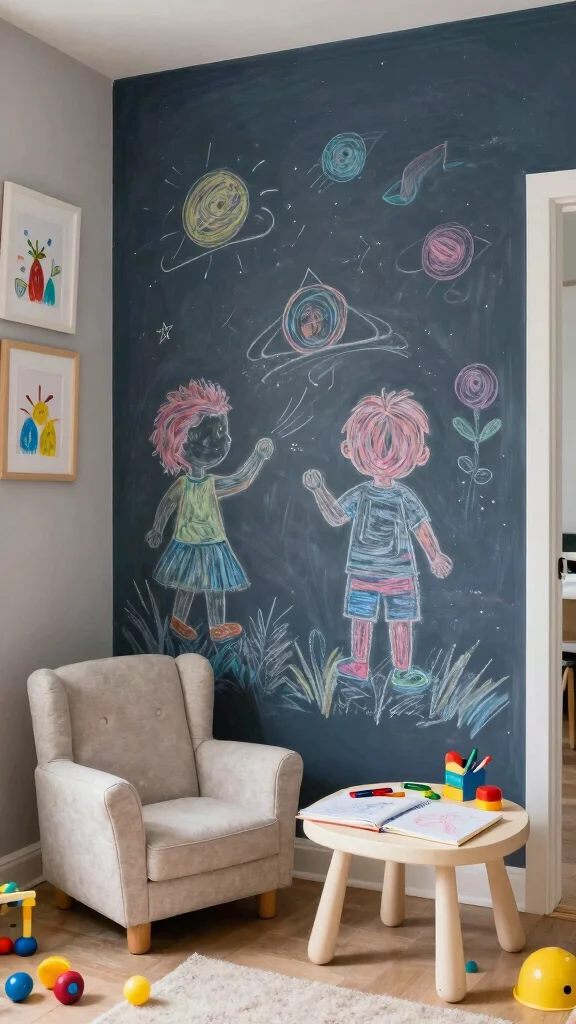 12 Nursery Wall Ideas for Paint Wallpaper and Decor - 4. Chalkboard Paint for Creativity 1