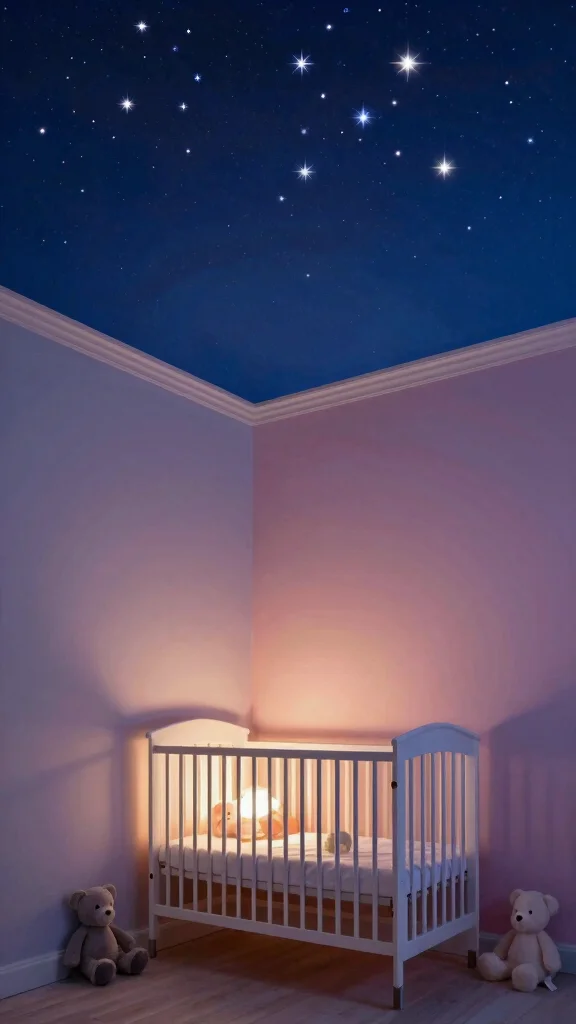12 Nursery Wall Ideas for Paint Wallpaper and Decor - 9. Starry Night Ceilings 1