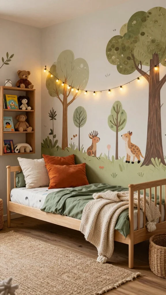 12 Nursery With Daybed Ideas for a Dual-Purpose Baby and Guest Room - 1. Whimsical Woodland Retreat 1