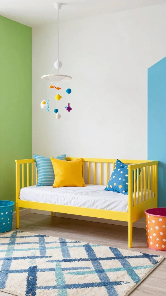12 Nursery With Daybed Ideas for a Dual-Purpose Baby and Guest Room - 7. Cheerful Color Blocks 1