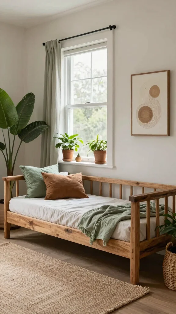 12 Nursery With Daybed Ideas for a Dual-Purpose Baby and Guest Room - 9. Earthy Natural Haven 1