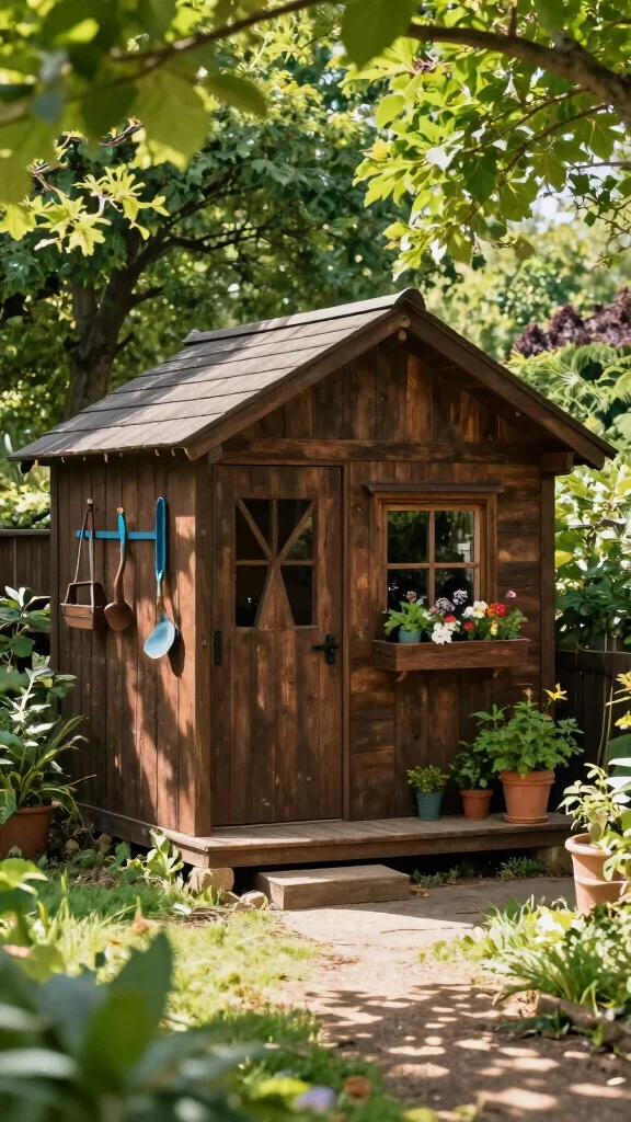 12 Outdoor Storage Room Ideas for a Weatherproof Functional Space - 1. Rustic Wooden Shed 1