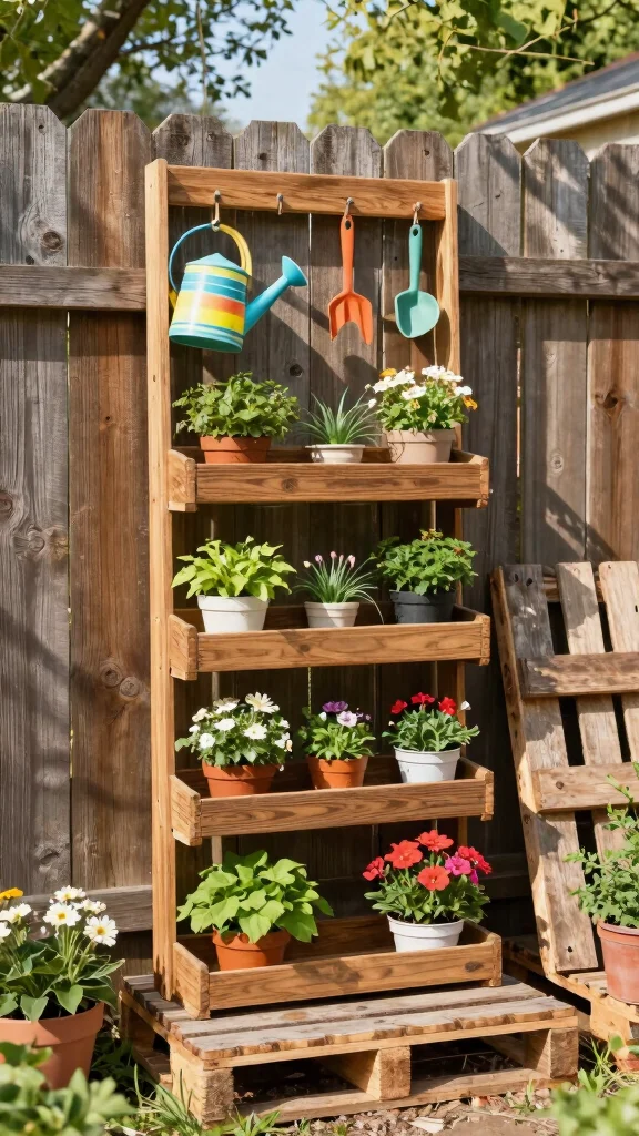 12 Outdoor Storage Room Ideas for a Weatherproof Functional Space - 3. Vertical Garden Storage 1