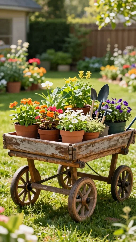 12 Outdoor Storage Room Ideas for a Weatherproof Functional Space - 4. Garden Cart Storage 1