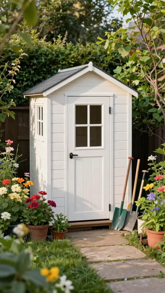 12 Outdoor Storage Room Ideas for a Weatherproof Functional Space - 7. Compact Garden Shed 1