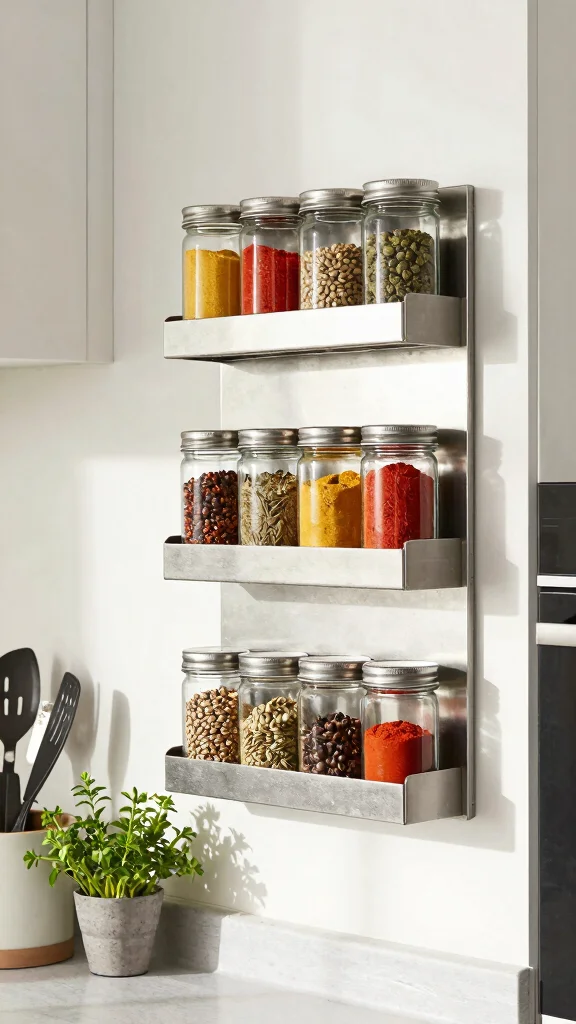12 Storage Room Pantry Ideas for a Well-Stocked Organized Food Space - 4. Magnetic Spice Racks 1