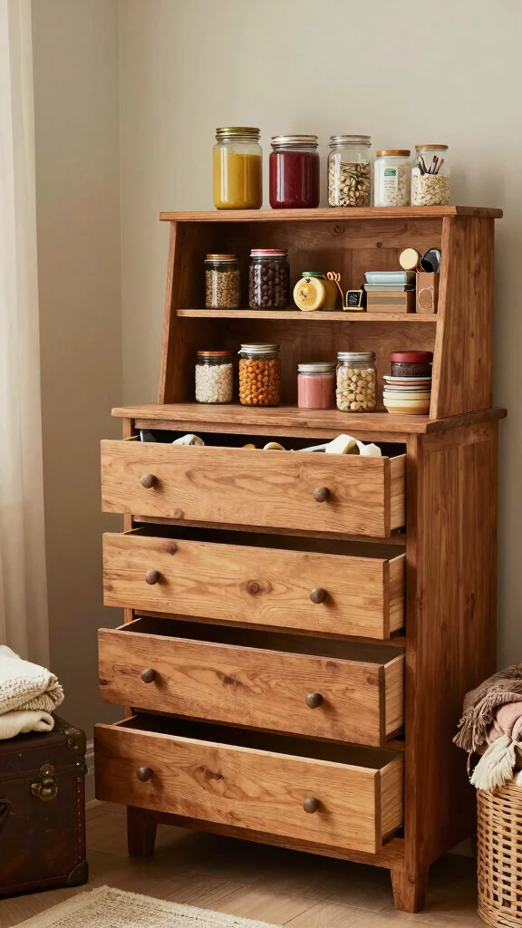 12 Storage Room Renovation Ideas for a Transformed Functional Space - 10. Repurpose Old Furniture for Storage 1