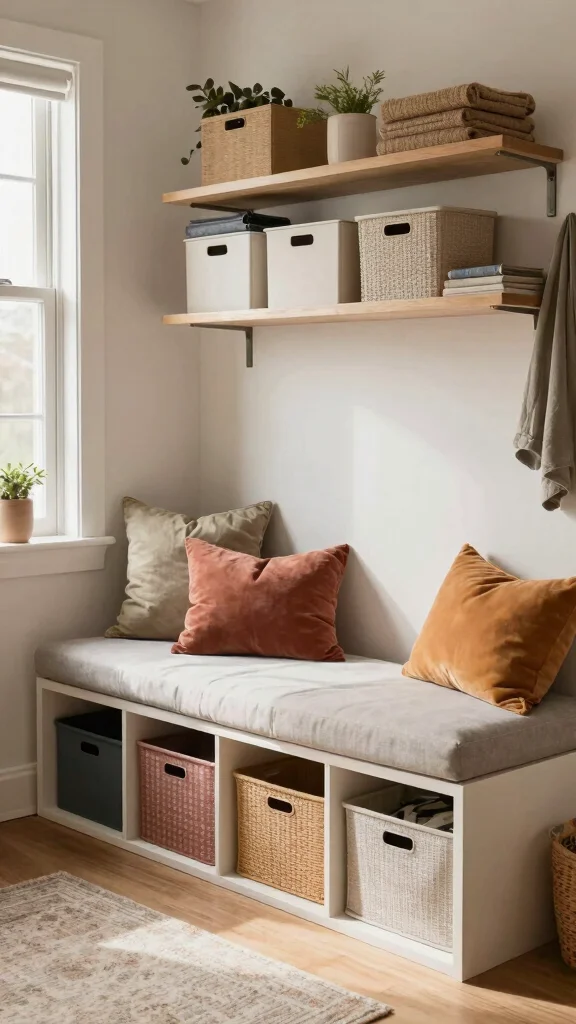 12 Storage Room Shelf Organization Ideas for a Tidy Accessible Space - 4. Multi-Purpose Storage Furniture 1