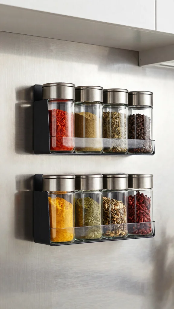 12 Storage Room for Kitchen Ideas for a Well-Stocked Organized Pantry - 3. Magnetic Spice Racks 1