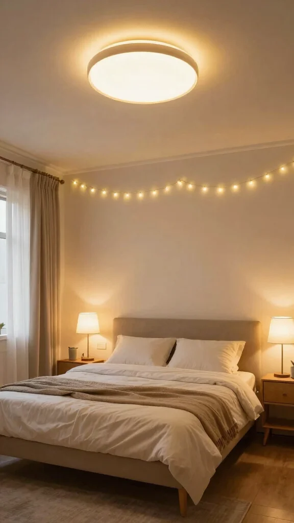 12 Storage Room to Bedroom Conversion Ideas for a Functional New Space - 9. Layered Lighting for Ambiance 1