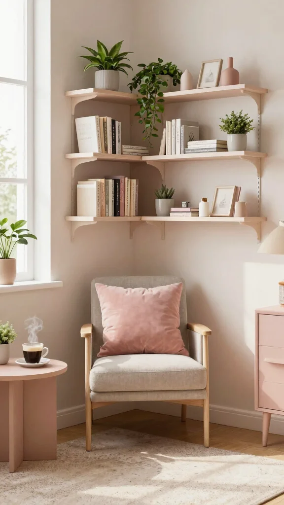 12 Storage Room to Office Conversion Ideas for a Productive Workspace - 1. Cozy Nook with Creative Shelving 1