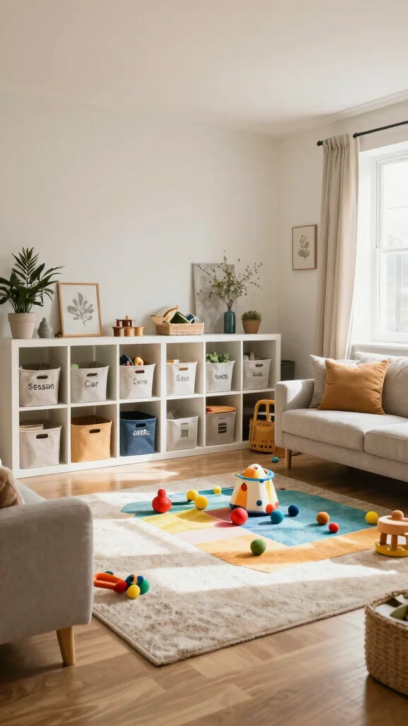 12 Toy Storage Ideas for the Living Room for a Tidy Family-Friendly Space - 12. Seasonal Toy Rotation 1