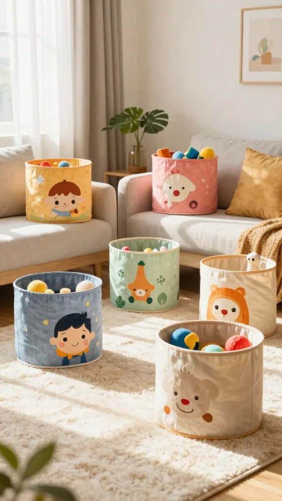 12 Toy Storage Ideas for the Living Room for a Tidy Family-Friendly Space - 9. Soft Storage Solutions 1