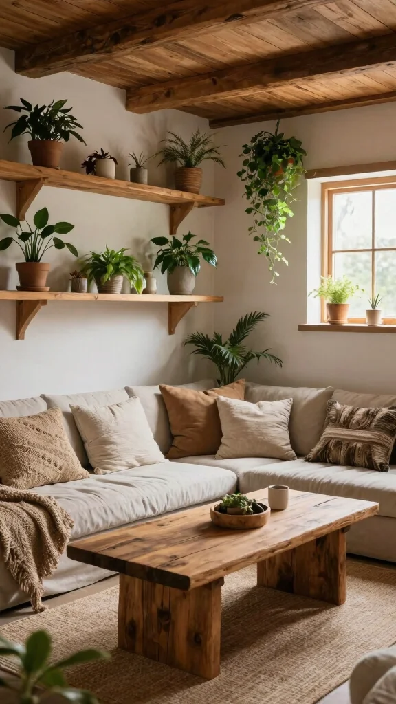 13 Basement Decorating Ideas for a Cozy Stylish Living Space - 9. Incorporate Natural Elements 1