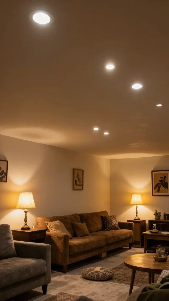 13 Basement Finishing Ideas for a Polished Beautiful Lower Level - 4. Energy-Efficient Lighting 1