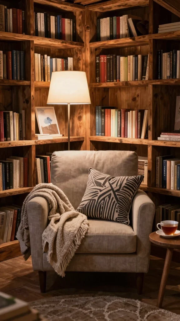 13 Basement Finishing Ideas for a Polished Beautiful Lower Level - 7. Add a Cozy Reading Nook 1