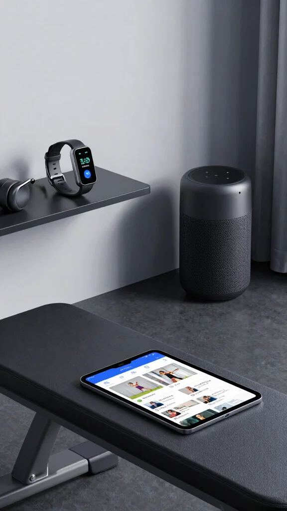 13 Basement Gym Ideas for a Functional Motivating Home Workout Space - 12. Smart Technology Integration 1