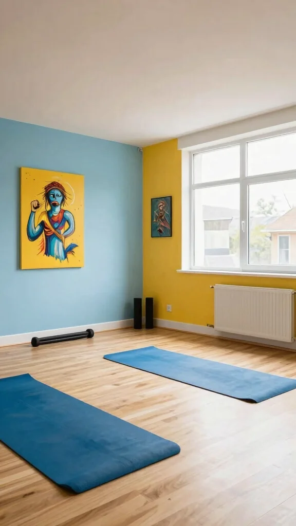 13 Basement Gym Ideas for a Functional Motivating Home Workout Space - 2. Bright and Inviting Color Palette 1